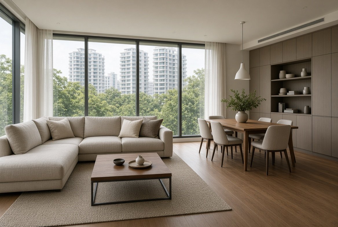 Designed living room in a Singapore condominium
